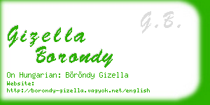 gizella borondy business card