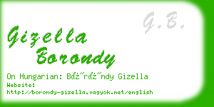 gizella borondy business card